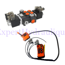 Kit distributeur électrique 2 DE 50 Lmin + kit de commande précâblé 4 boutons