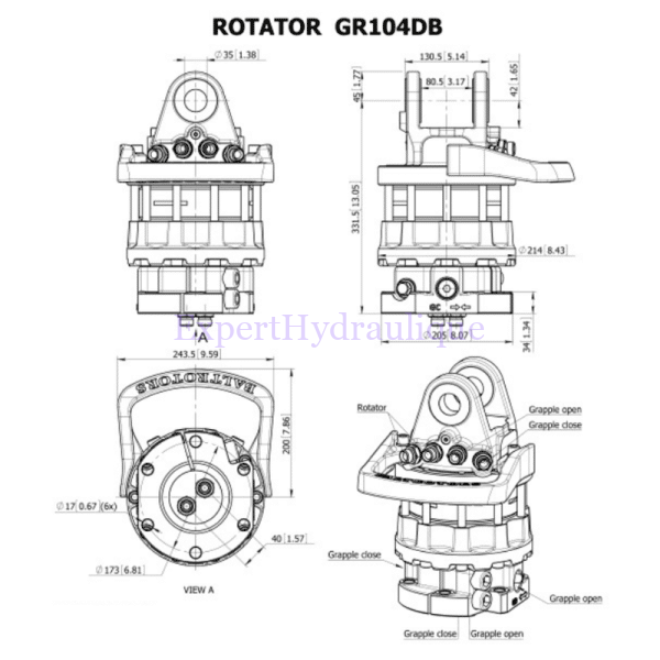Rotator hydraulique 10T statique 5T dynamique – Image 5