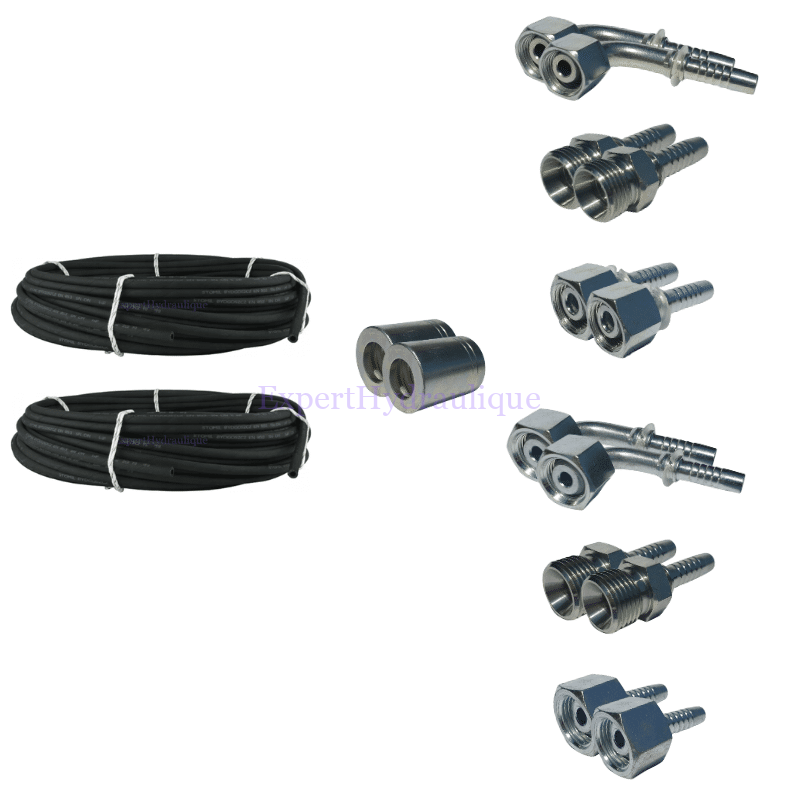 Kit sertissage intermédiaire 200m Tuyaux, 256 Embouts, 200 Jupes Kit sertissage intermédiaire 200m Tuyaux, 256 Embouts, 200 Jupes