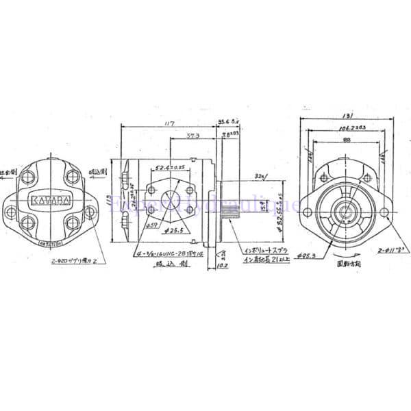 Pompe Kayaba 1P3052AK et KRP4-17AE pour minipelle Hitachi – Image 3