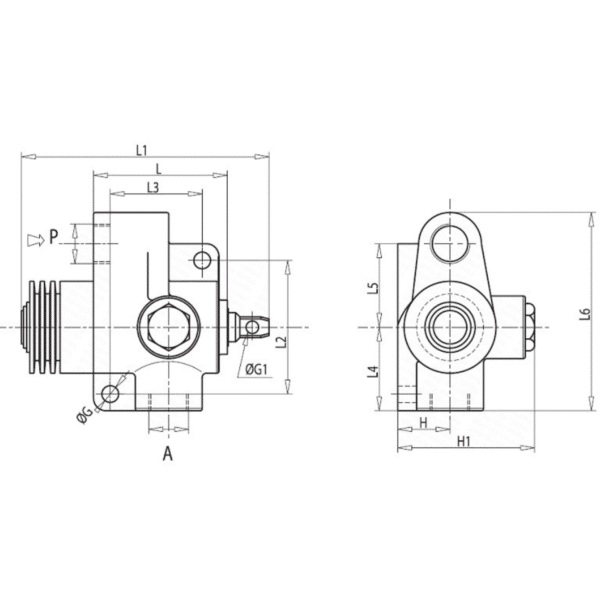 Fin de course hydraulique 1/2" BSP Normalement Ouverte – Image 4