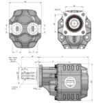 Pompe camion fonte arbre PTO mâle, flasque 4 trous 80x80 – Image 3