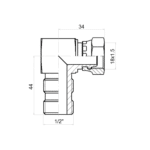 Coude compact Mâle 1/2" BSP contre écrou - Femelle 12L – Image 2
