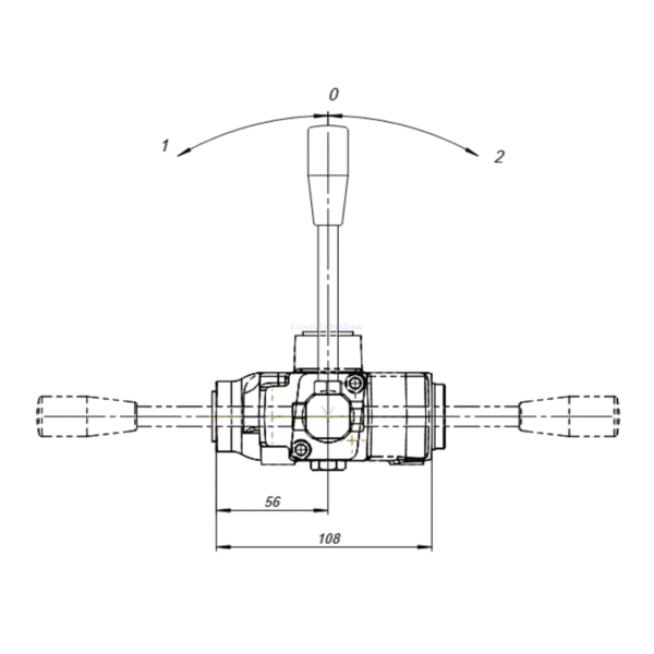 Distributeur hydraulique double effet 80 lmn rotatif Distributeur hydraulique double effet 80 l/mn rotatif – Image 1