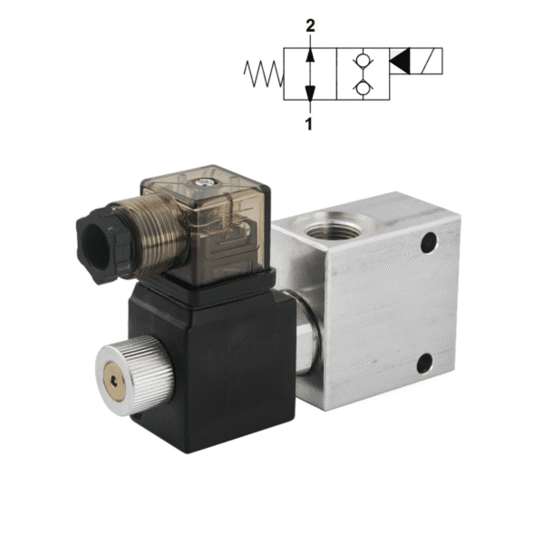 Electrovanne hydraulique NF 3/8" blocage bidirectionnel ouvert – Image 1