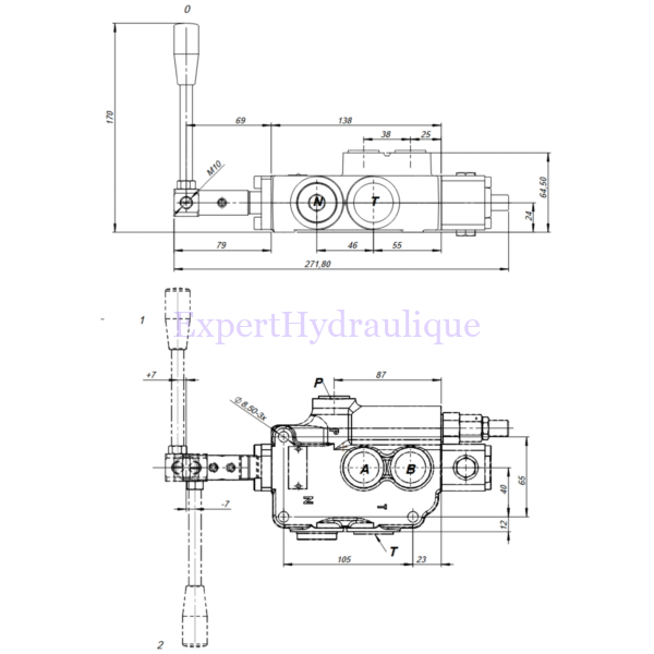 Distributeur hydraulique double effet 80 l/mn rotatif – Image 2