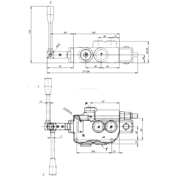 Distributeur hydraulique double effet 80 l/mn rotatif – Image 2