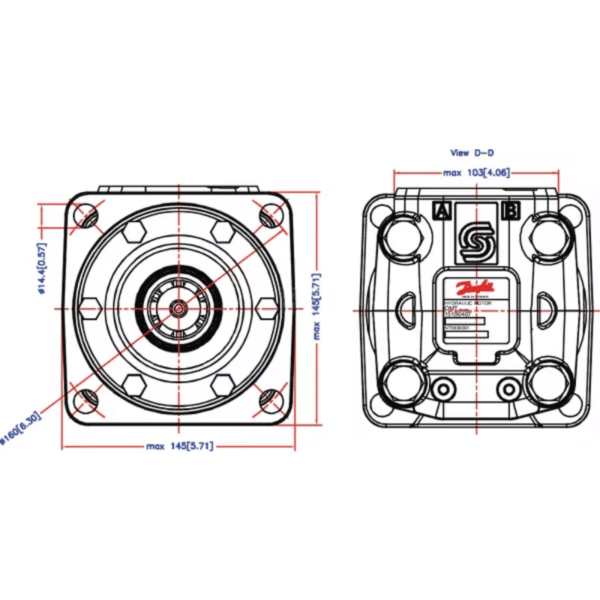 Moteur hydraulique OMT arbre PTO 1"3/8 Danfoss – Image 4