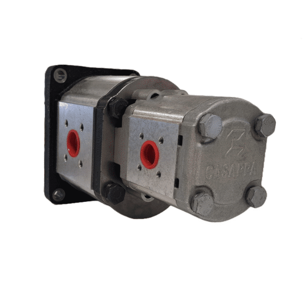 Pompe hydraulique double Casappa 34 + 16 cc cône 1/5 – Image 2