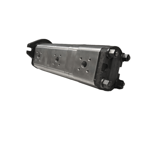Pompe hydraulique triple 14 + 14 + 12 cc SAE A 9 dents à brides – Image 2